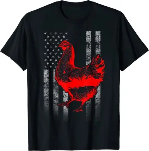  Chicken Farmer Shirt - Cool Chicken Flag Great T-Shirt Size S-3XL