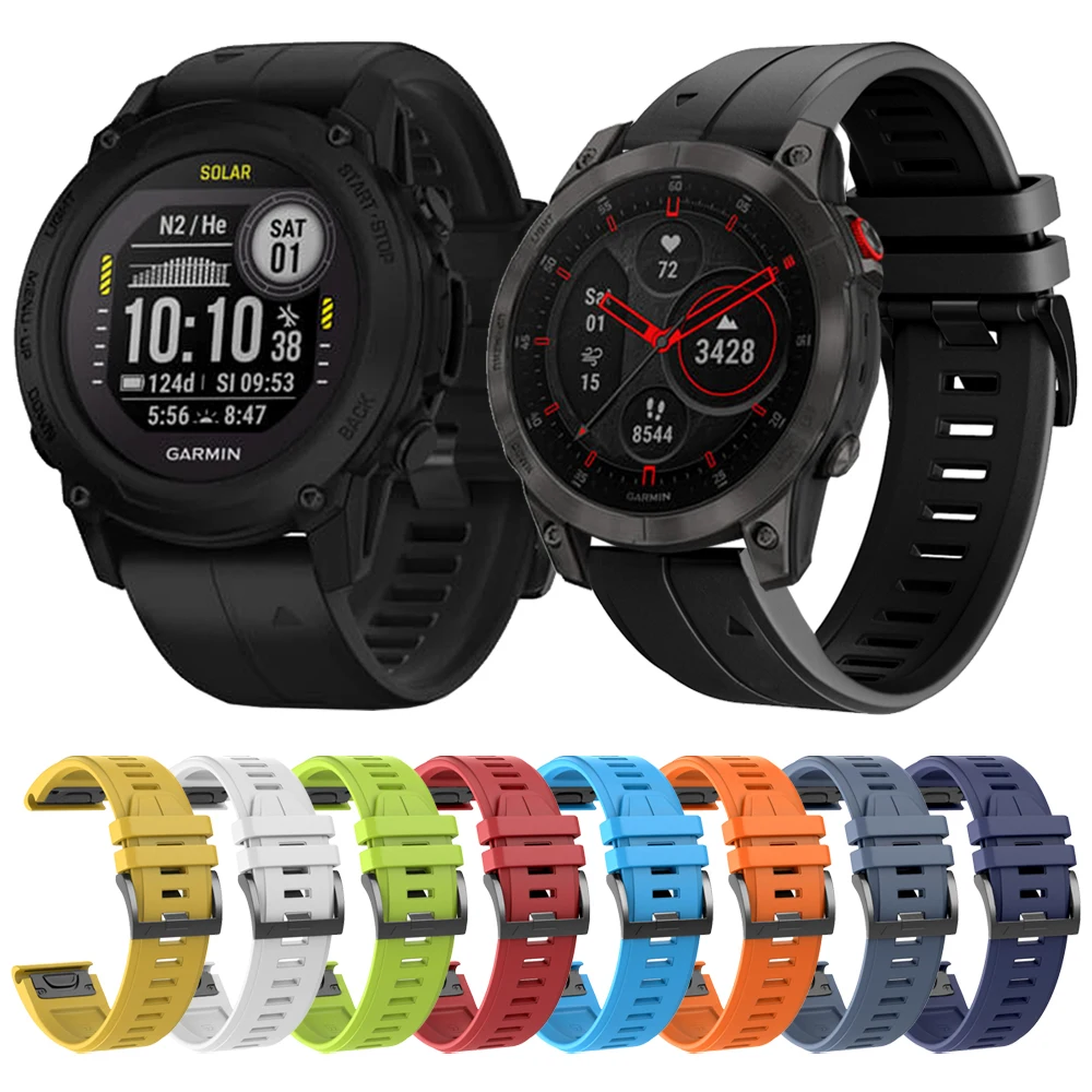 Quick Release Silicone Strap For Garmin Epix (Gen 2) Descent G1 Solar/Instinct 2/Forerunner 945 745/Approach S62 S60 Watch Band