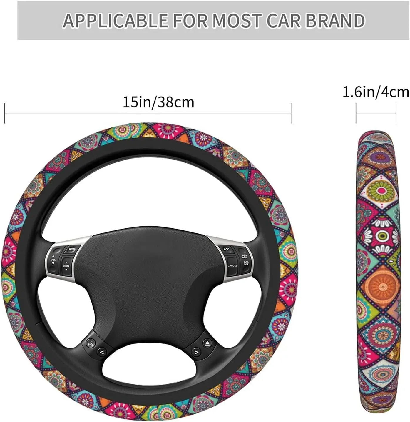 Mandala Cute coprivolante 15 pollici per donna Girl Car SUV accessori divertenti copriruota Auto Wrap Decor Covering