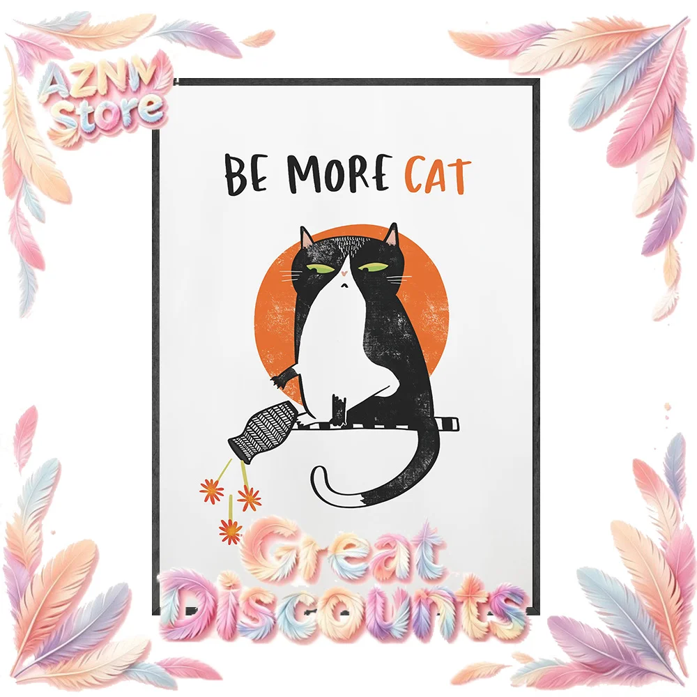 2026 Cat Wall Print for Bedrooms Lounge Want Quote Print Vintage Painting Poster Funny Garden Canvas Painting Home Frameless