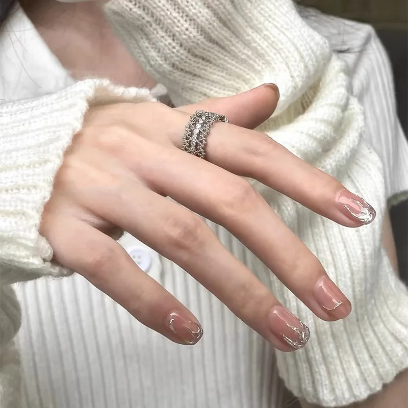 Small and miniature inlay, exquisite women's hollow zircon, light and luxurious temperament, adjustable 925 sterling silver ring