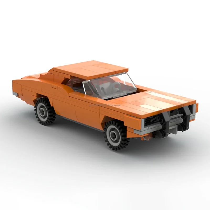 

Горячий MOC Speed Champion Dodge General Lee, суперкар, строительные блоки, кирпичная гоночная техника, креативный гараж, сделай сам, подарок для детей