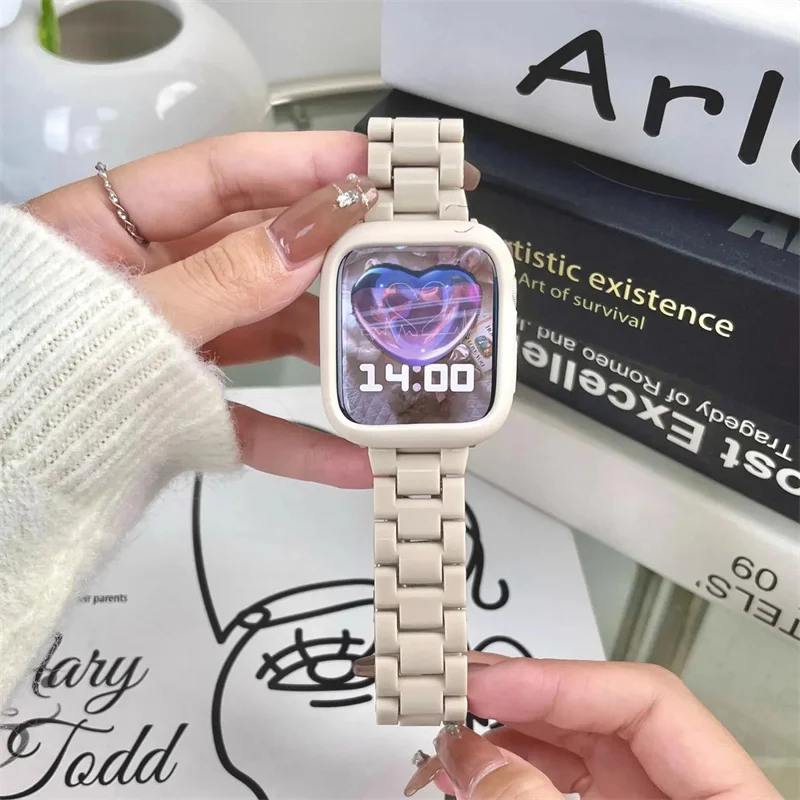 Korea Cute Starlight Case+Strap For Apple Watch Ultra 2 Band 49mm 45mm 41 44mm 38 42 40 Correa Band For iWatch Series 10 9 8 SE
