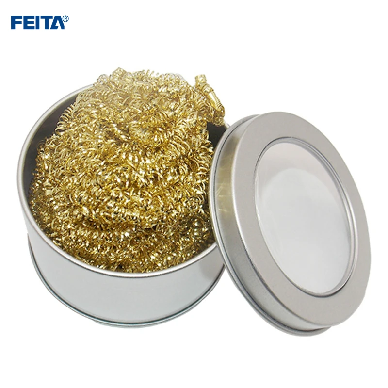 FEITA Soldering Iron Tip Cleaner Copper Wire Ball Holder Solder Desoldering Mesh Filter Metal Wire Stand Steel Ball Tin Remover