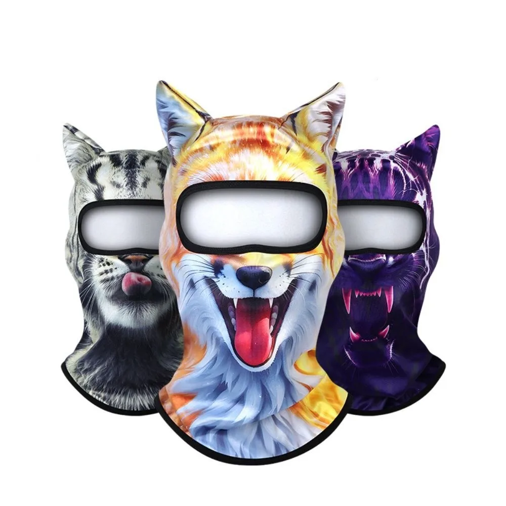 Eye-Catching 3D Printing Balaclava Cute Animal Soft Stretch Full Face Hood Breathable Fabric Full Face Ski Balaclava Ski