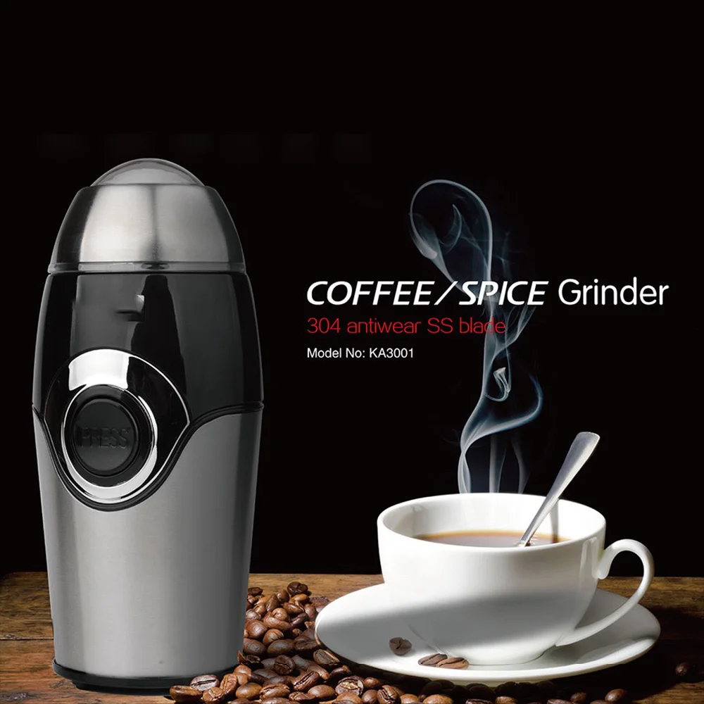 New Coffee Grinder Electric Bean Grinder, Spice Grinder, Stainless Steel Blade Fully Automatic Small Household Grinder