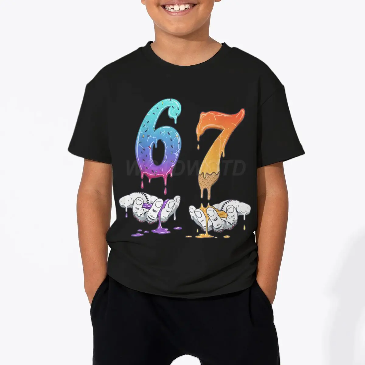 

67 Six Seven Fun Design Gaming Meme Kids T-shirt Boys Girls Fashion Summer Short Sleeve T Shirts Children's Clothing Casual Tops