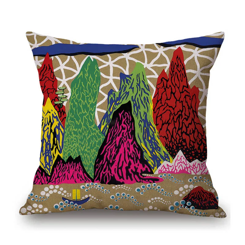 Modern Dots Art Yayoi Kusama Dot Pumpkin Butterfly Red Green Poka Home Decorative Sofa Pillow Case Cotton Linen Cushion Cover