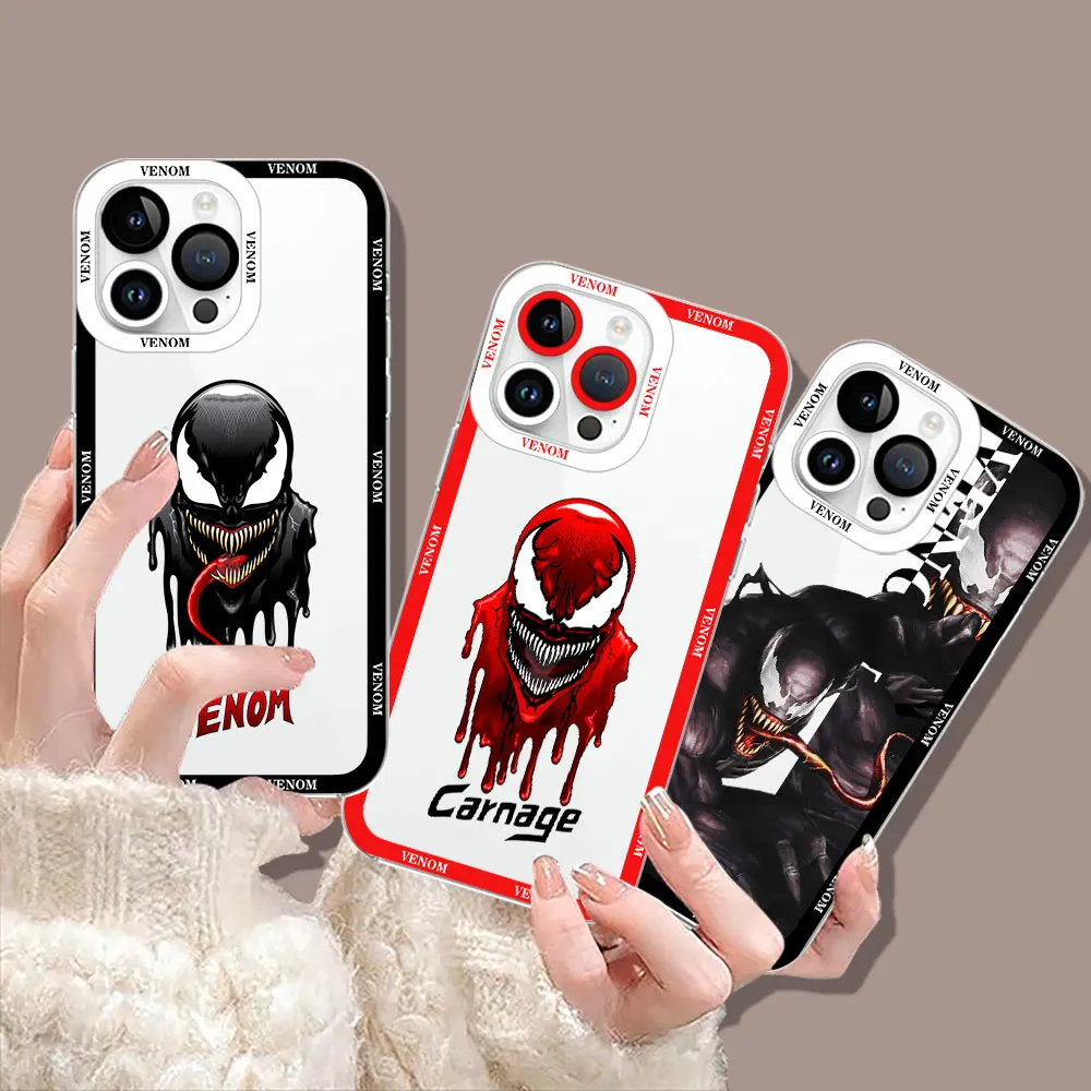 Marvel Black Red Venom Cover For VIVO Y76 Y53S Y51 Y51A Y50 Y35 Y33T Y33S Y31 Y30 Y27 Y22S Y21 Y21A Y21S Y21T Y20 Y20I Y20S Case