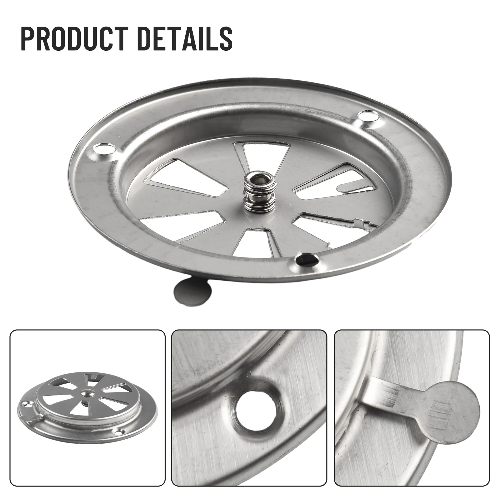 BBQ Grill Smo-ker Exhaust Vent Stove Air Vent Damper 95mm Stainless Steel Air Vent BBQ Accessories Replacement Parts