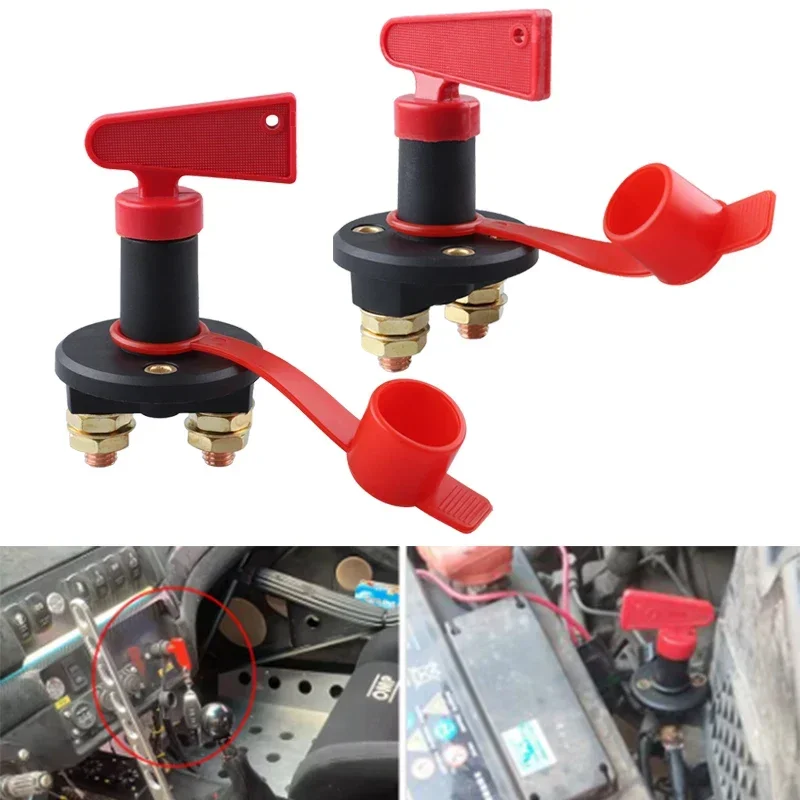 

12V 24V Red 2Key Cut Off Battery Main Kill Switch Vehicle Car Modify Isolator Disconnector Truck Boat Auto Car Power Switch