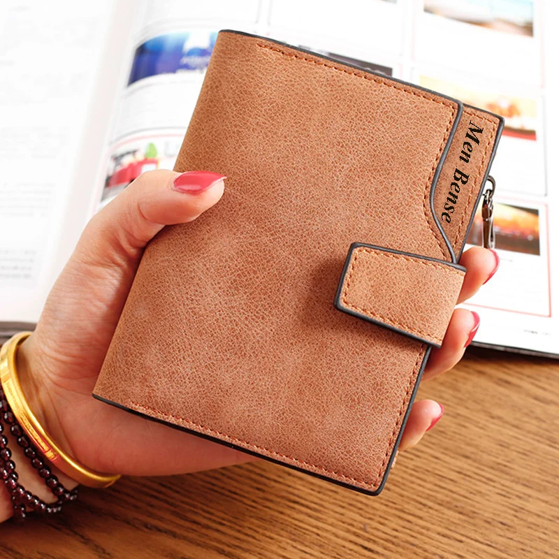 New Short Wallet Women Leather Genuine Small Zip Women Purse Small Coin Sac Femme 2022 Luxury Brand Porte Feuille Ladies Wallet