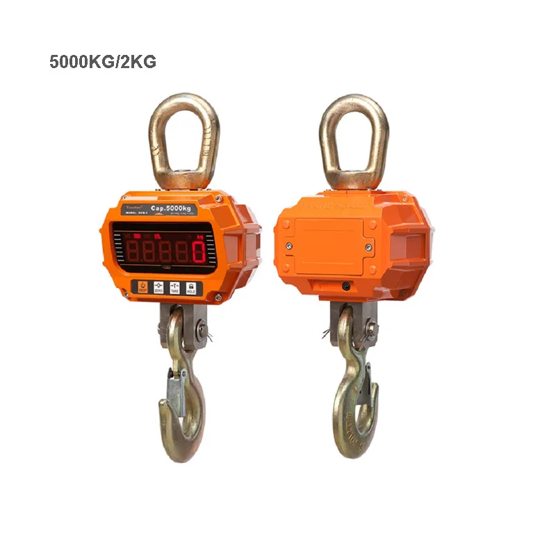 Precision Hanging Scale 5T LED Display 5000Kg Crane Scale Digital Electronic Weighing Hook for Hunting, Farm and Construction