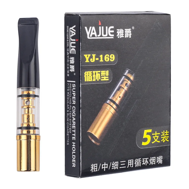 YJ-169 5PCS/Set High Efficiency Microfilter Smoking filter For Thick Thin 8/6/5.2mm Cigarette Mouthpiece Removable to Clean