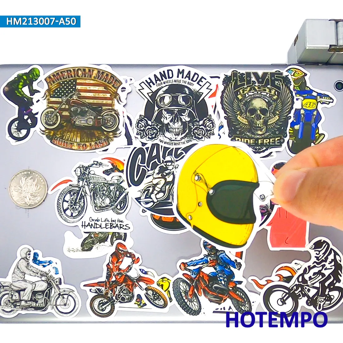 Motorcycle Style Stickers, Street Autobike Rider, Retro Fashion Picture, for DIY Creative Decoration, Funny Sticker, 20/30/50PCS