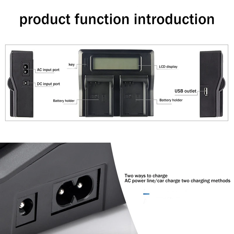 ENEL9 Camera Battery Double Charger LCD Digital Charger For Nikon D40X D60 D3000 D5000 Seat Charger-AC47