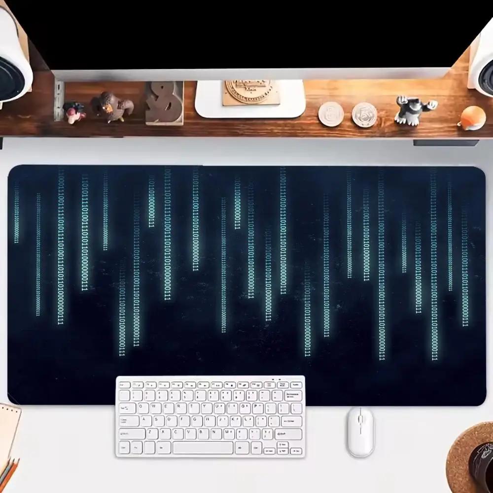 Blue Data Flow Mouse Pad Large Gaming Nootbook Game Rug Mousepads Non-slip Laptop Tablet Mat Office Accessories PC Playmat