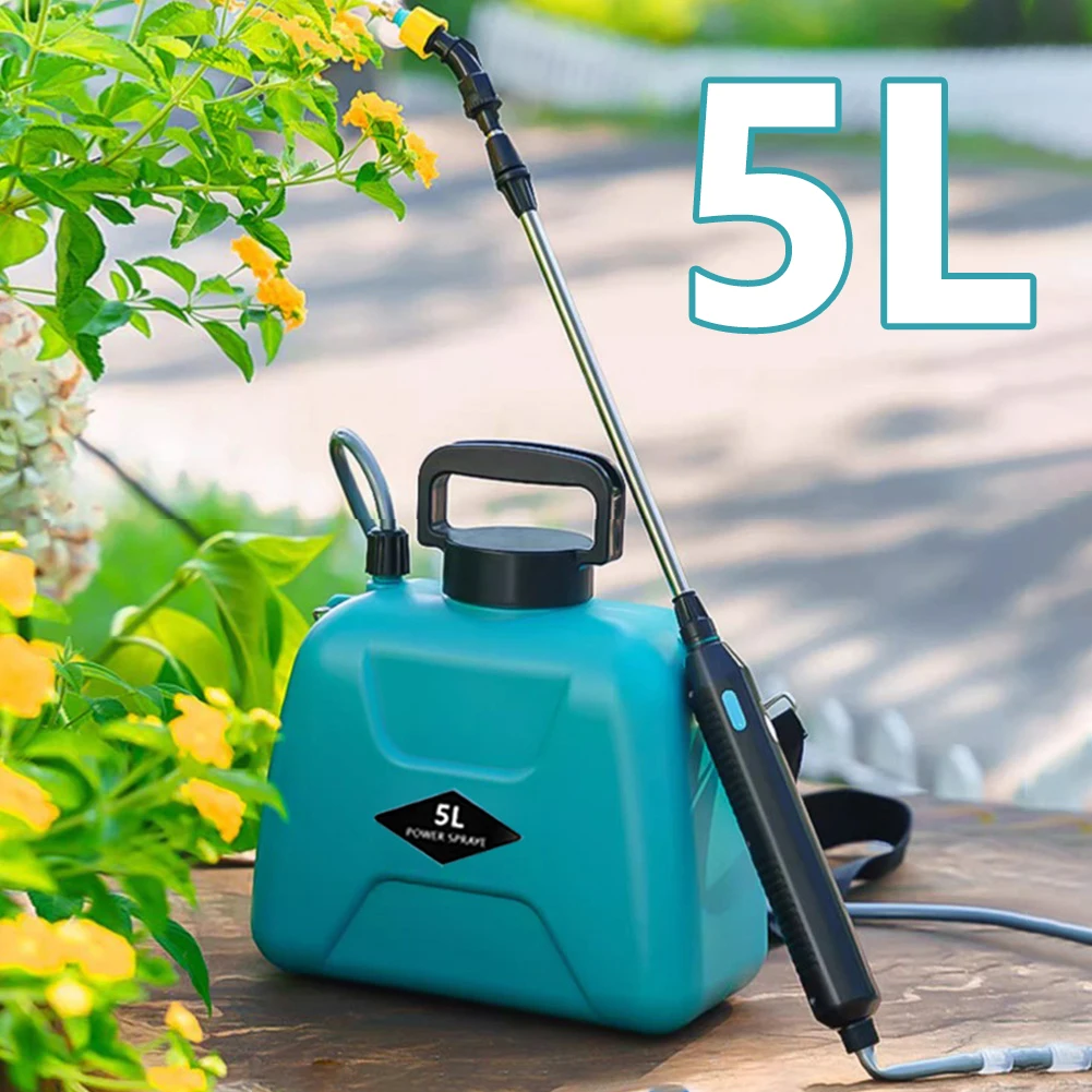 5L Electric Sprayer 2 Modes Garden Irrigation Sprinkler Telescopic USB Rechargeable with Shoulder Strap for Garden Watering