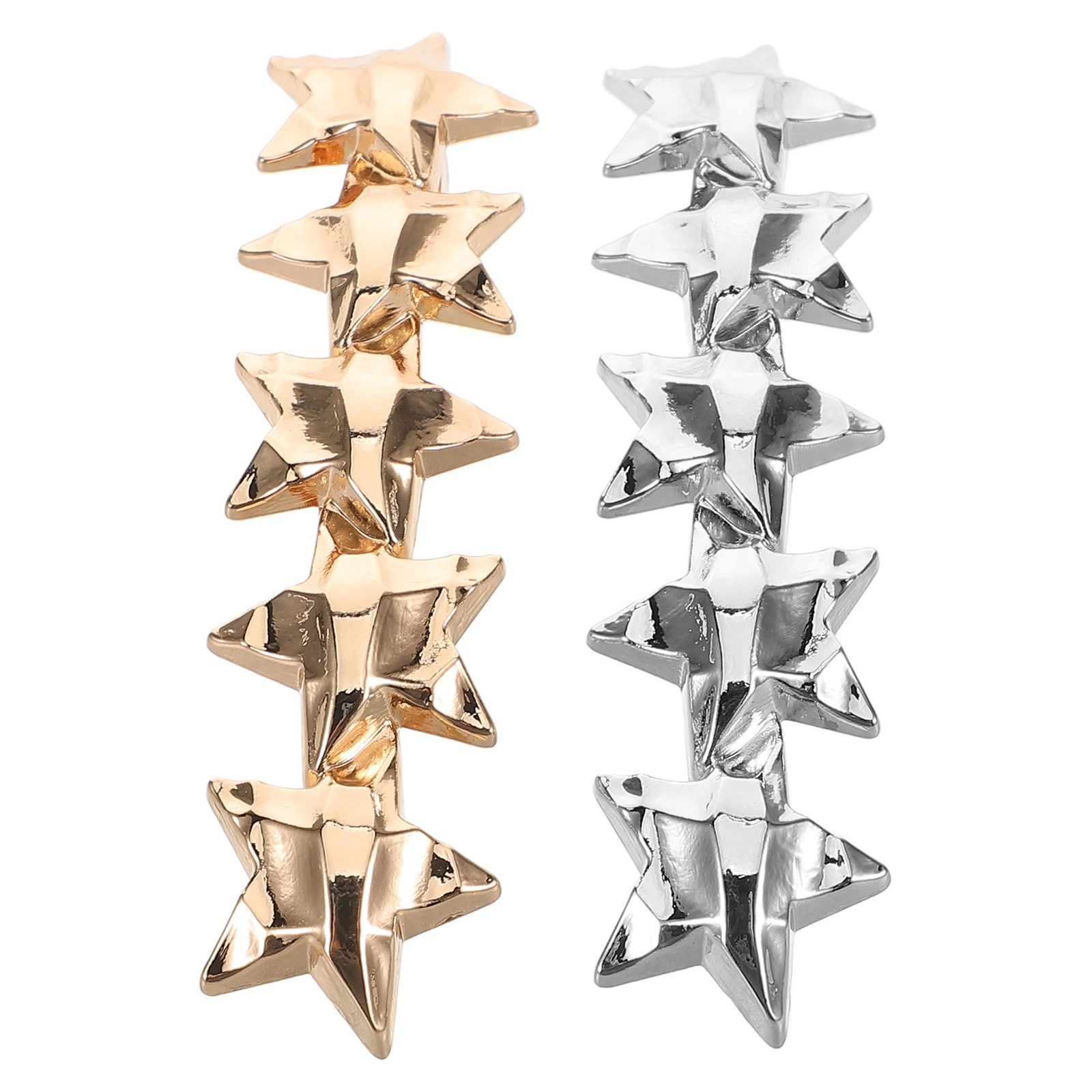 

2pcs Five Pointed Star Hairpin Clips Sturdy Zinc Alloy French Barrettes Secure Spring Design Women Hairstyle Accessories