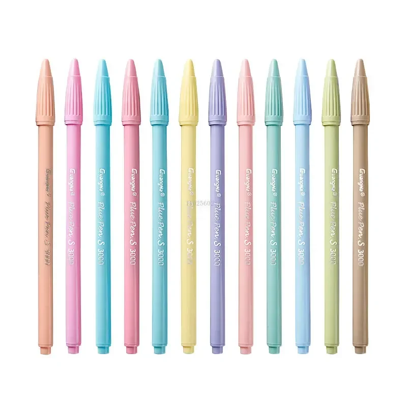 12pcs/set Morandi Color Felt Tip Pens 0.38 mm Plus Pen for Highlighting Journaling Planner Drawing Coloring Colors Art Marker