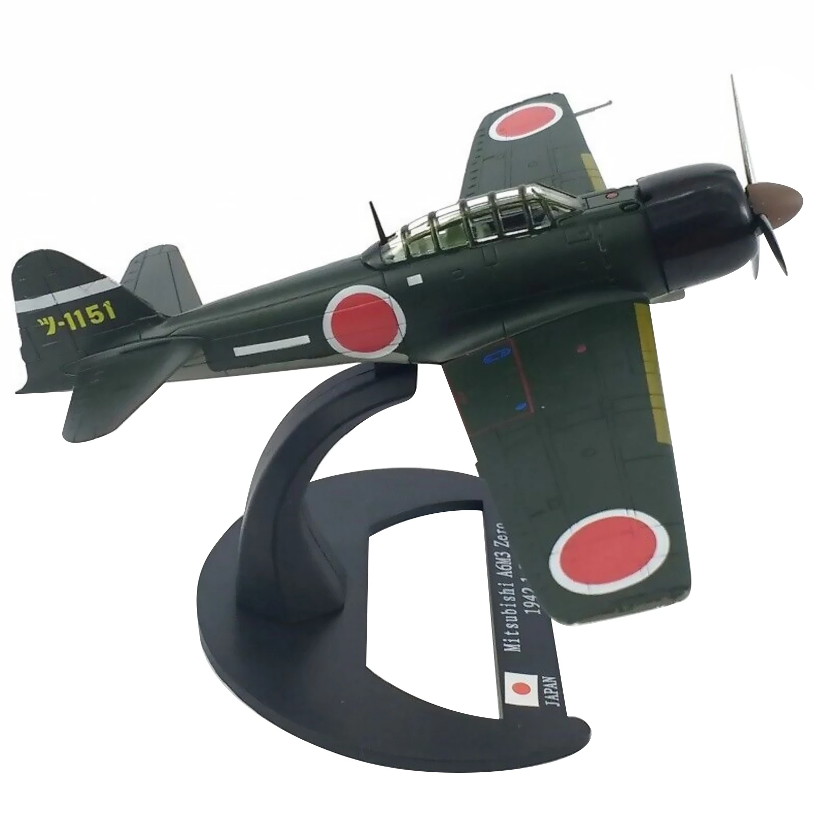 

High Simulation 1/72 A6M3 ZERO Die-cast Fighter WWII 1942 Japanese Zero Aircraft Alloy Aircraft Model w/Base Collectible