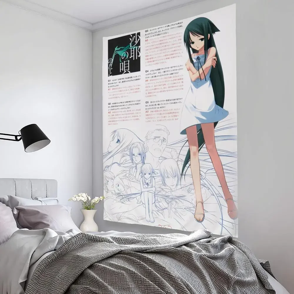 S-Saya No Uta The Song Of Saya Tapestry Microfiber Background Art Decor For Bedroom Living Room Bar Garden Outdoor  Wall Deco