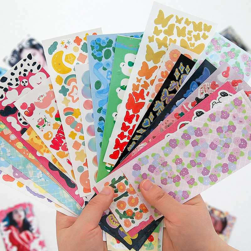 Sharkbang BOBO 8pcs Full Set Series Scrapbooking Decorative Journal Stickers Idol Postcards Kpop Sticker For Journal Book Albums