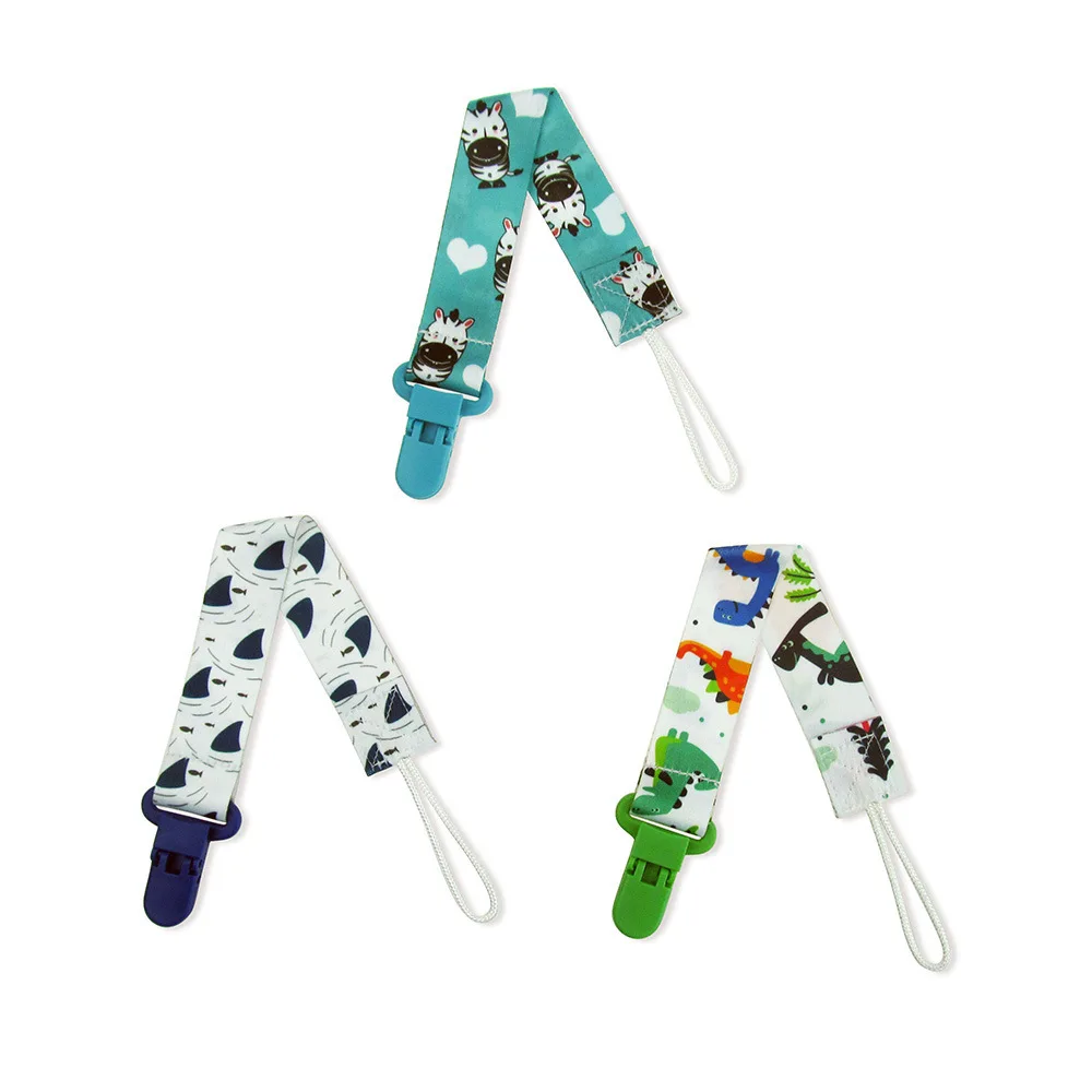 Chain Baby Pacifier Dummy Clip 3 Pcs/Set Personalized Pacifier Clip Nipple Holder for Baby Cartoon Print Child Pacifier Clips