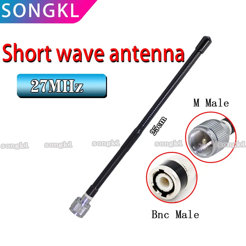 27Mhz Soft Whip BNC Antenna Compatible with Uniden Cobra RadioShack Midland Anytone Handheld/Portabl fishing boat CB Radio