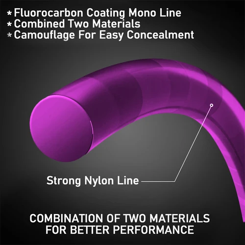 Imagen 2 del producto ZUKIBO-sedal de pesca manchado súper Invisible, 2000M, sedal biónico moteado, sedal de monofilamento recubierto de fluorocarbono