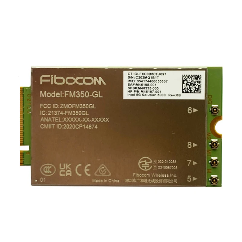 Fibocom FM350-GL 5G M2 Module for HP Spectre X14 X16 835 845 855 860 865 G8 G9 dragonfly folio 13.5 Laptop 5G LTE 4x4 MIMO Modem