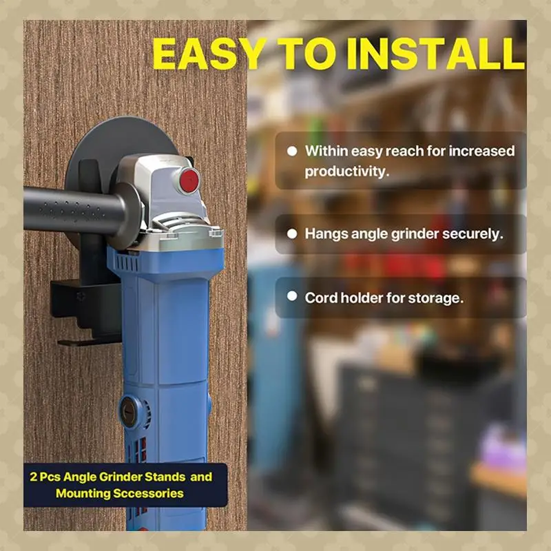 

AB45 Angle Grinder Bracket Multifunctional Wall Mount Angle Grinder Frame Tool Angle Grinder Bracket Tool Room Rack