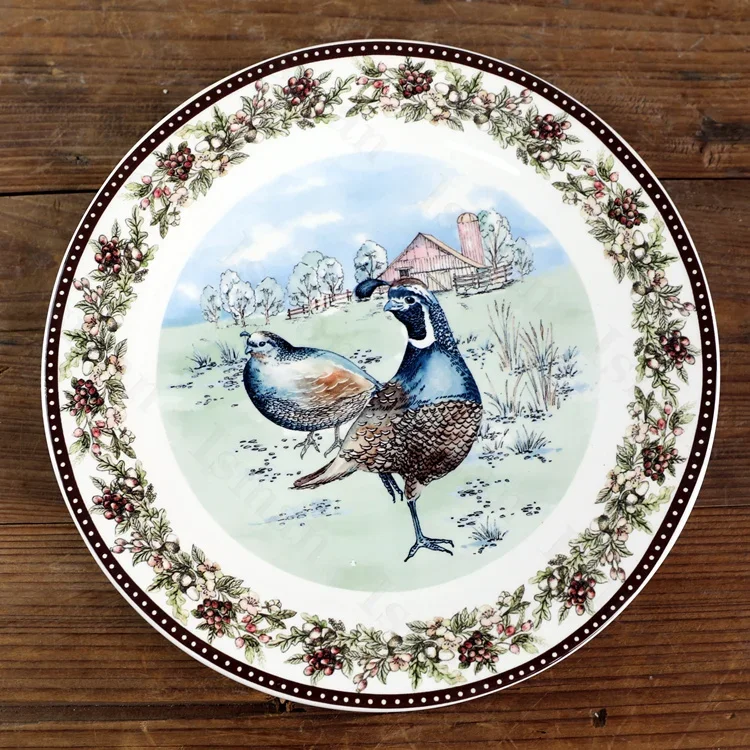 American Style Ceramic Dinner Plate Creative Turkey Series Dining Room Western Food Steak Plates Christmas Dinner Dishes Plate