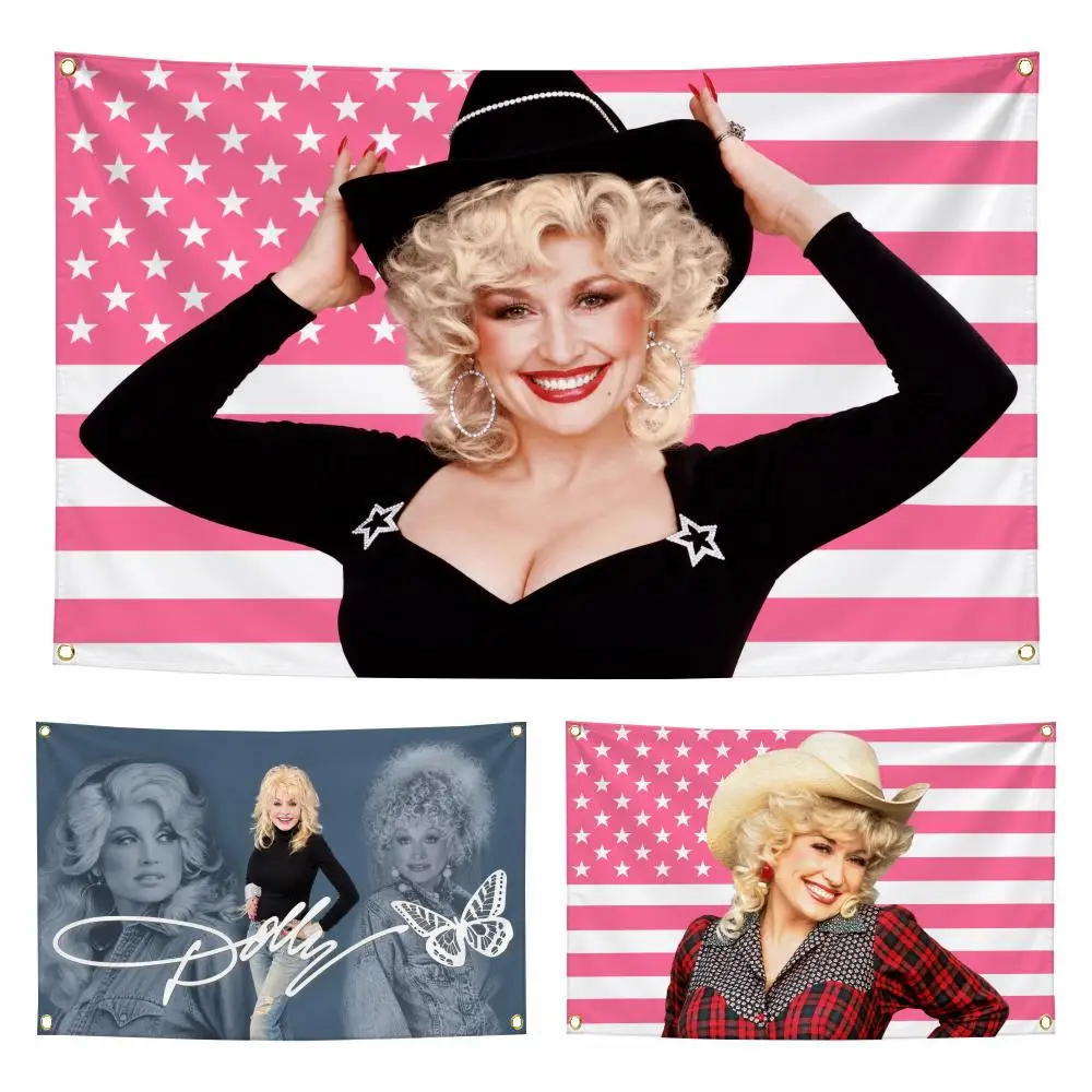 Singer D-Dolly Parton Flags Personalized Flag Room Dorm Camping Picnic Garage Bar Indoor Outdoor Wall Decor