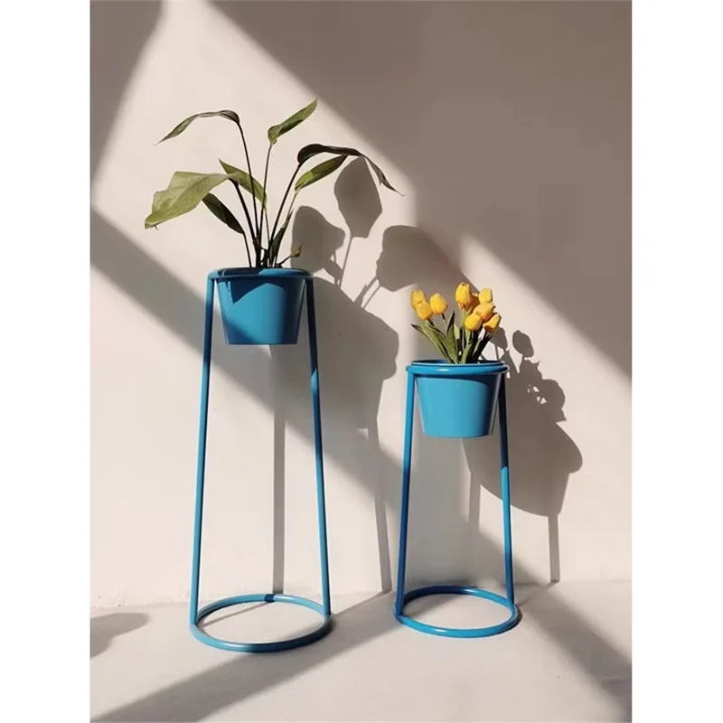 

Plant flower stand medieval balcony potted plant shelf Nordic ins wind floor flower pot shelf simple