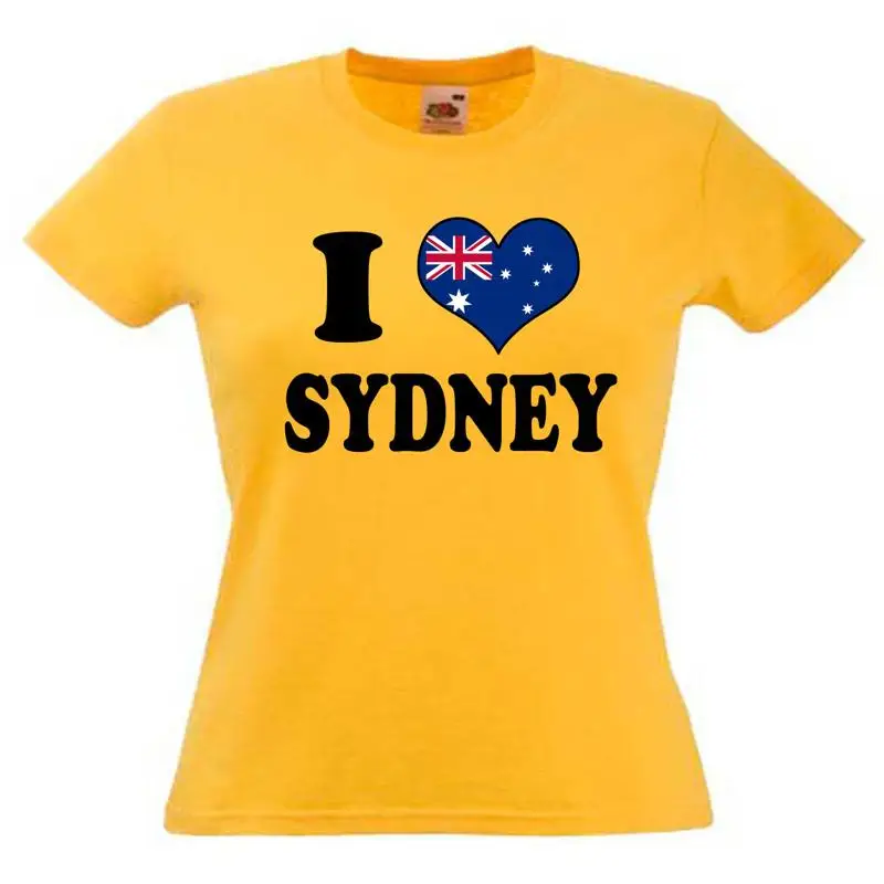 Женская футболка I Love Heart Sydney Australia, 13 цветов, размер 6, 16