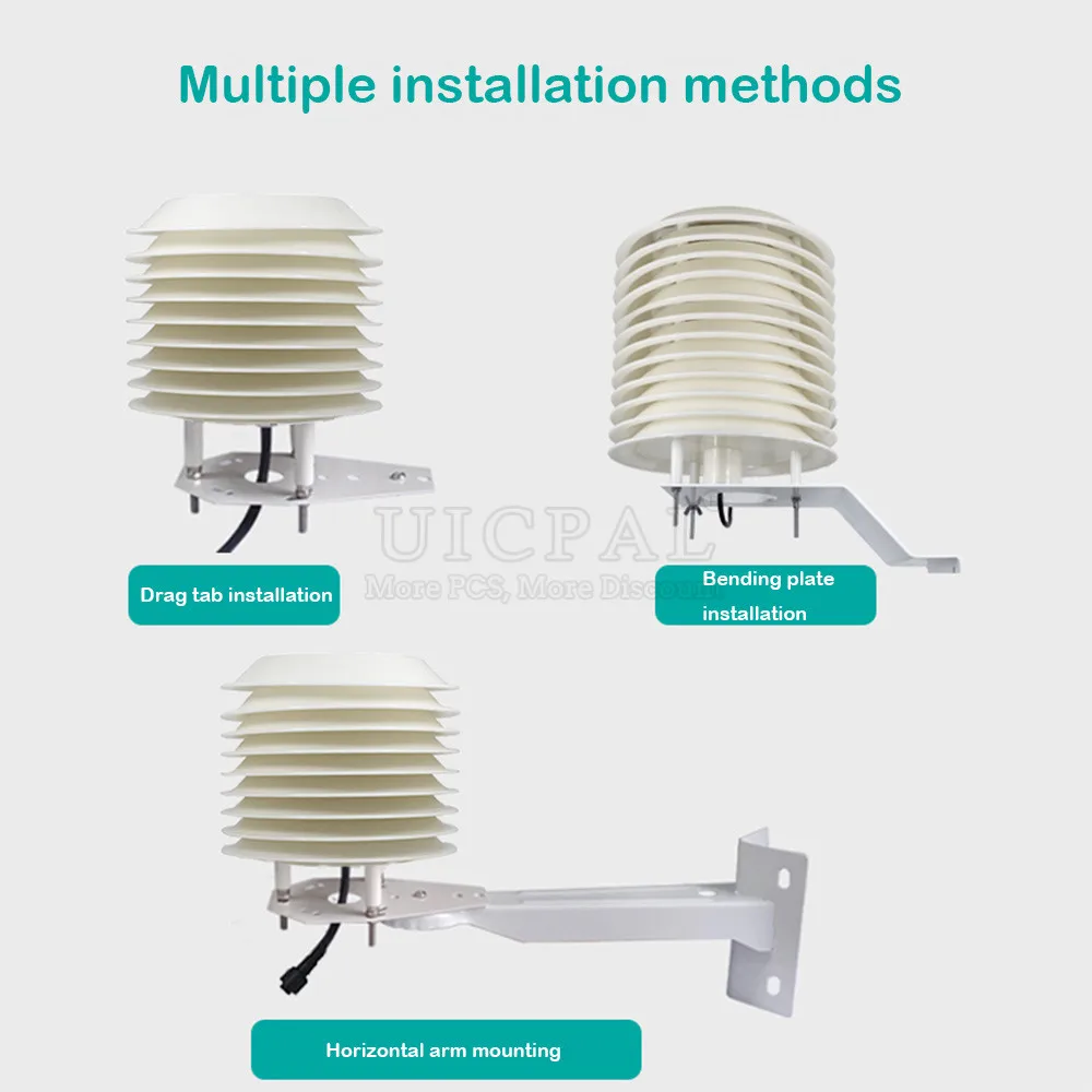 Weather Sensor Temperature and Humidity Illuminance O2 CO Carbon Dioxide RS485 High-Precision Transmitter Waterproof Monitoring