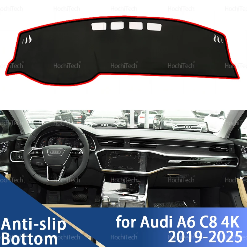 Car Dashboard Cover Avoid Light Pad Instrument Platform Cover Mat Carpet for Audi A6 C8 4K 2019 2020 2021 2022 2023 2024 2025