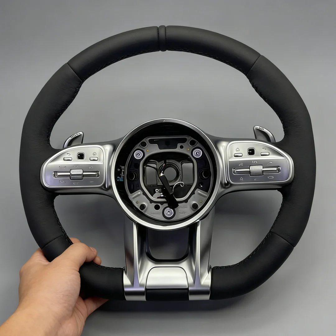 

Car Leather Steering Wheel for Mercedes Benz AMG W204 W205 W212 W213 W221 W222 W245 W177 C63 G63 a B C E G Class C218 C219 C257