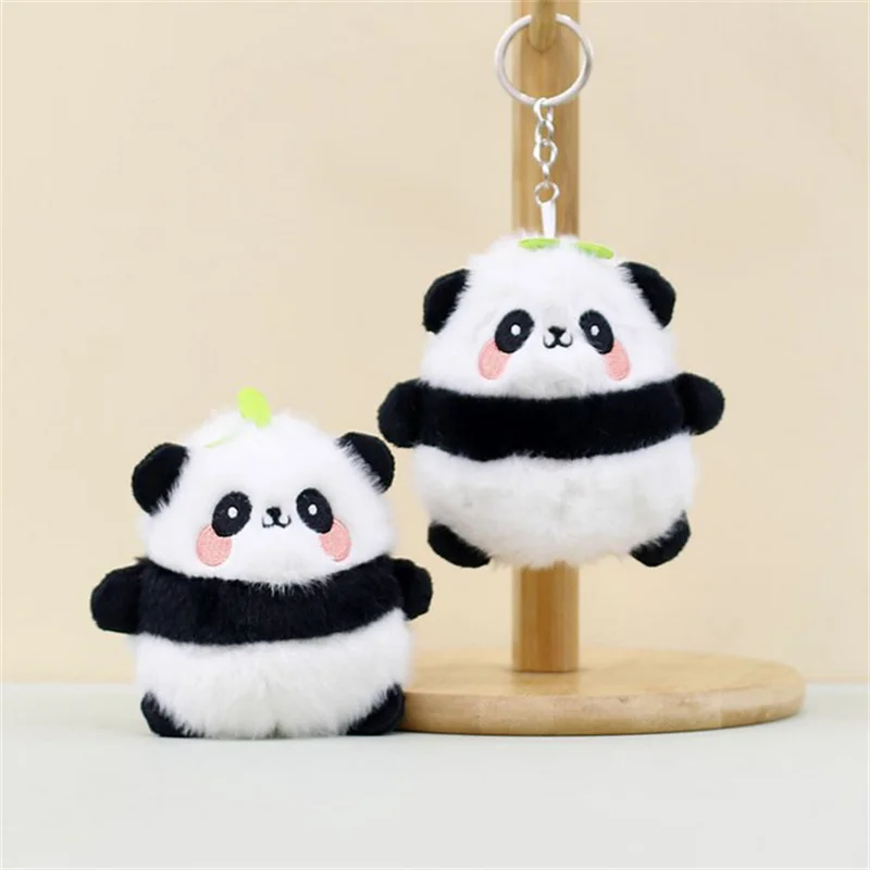 Stuffed Panda Keychain Cute Panda Keychain Soft Touch Plush Key Ring Bag Pendant Interior Accessories For Purses Bags