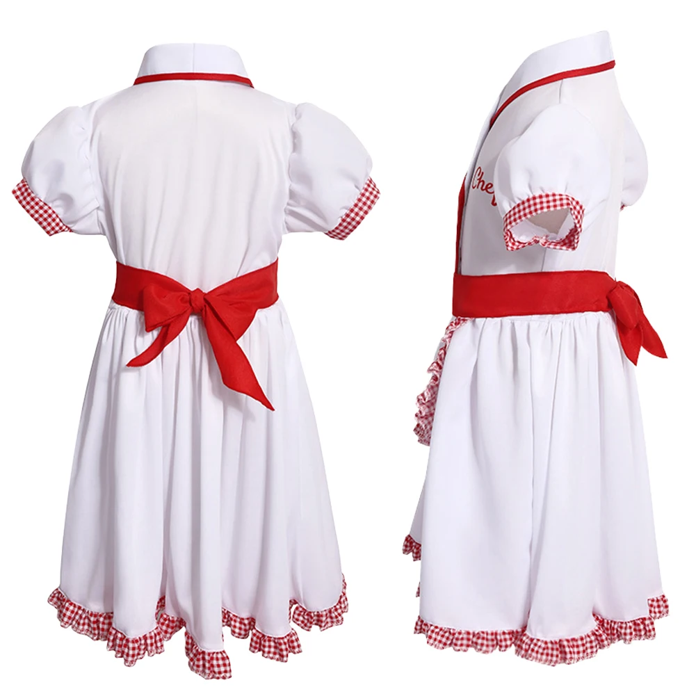 Halloween Chef Kids Girls Cosplay Costume Hat Clothing Fantasia Dress Apron Headgear Headwear Set Performance Outfits Uniform view 5