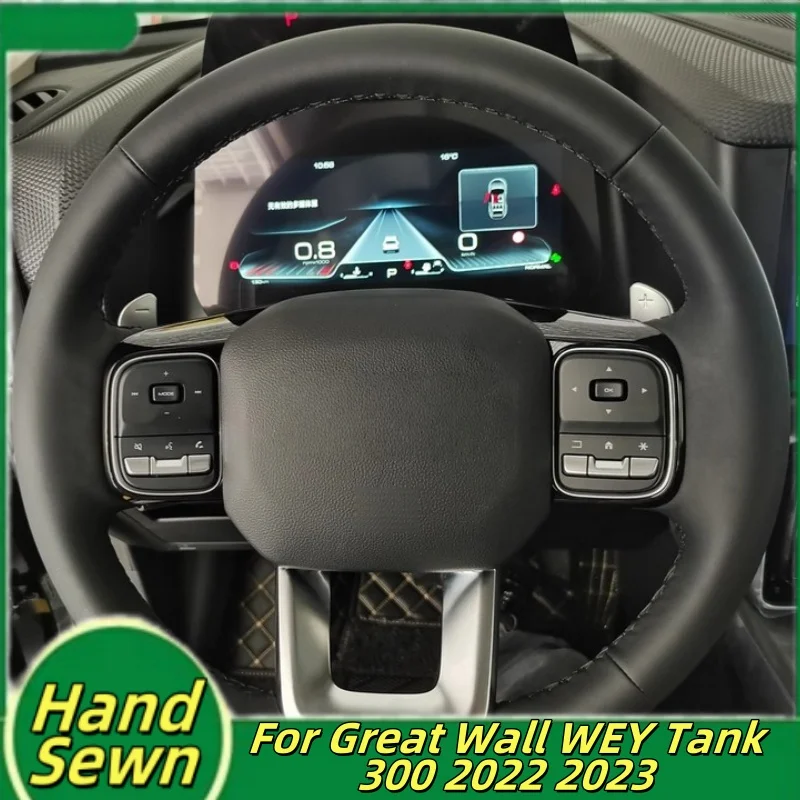 

Car Steering Wheel Cover Hand-Sewn Microfiber Leather For Great Wall WEY Tank 300 2022 2023 Car Interior Accessories