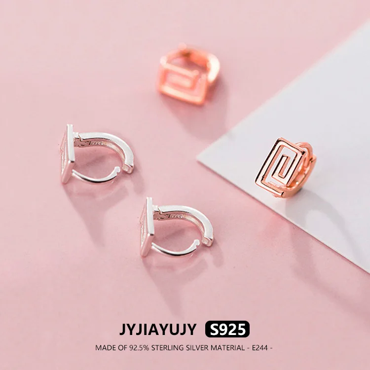 

JYJIAYUJY 100% Sterling Silver S925 Hoop Earring Back Into Shape High Quality Fashion Hypoallergenic Jewelry Gift Daily Use E244