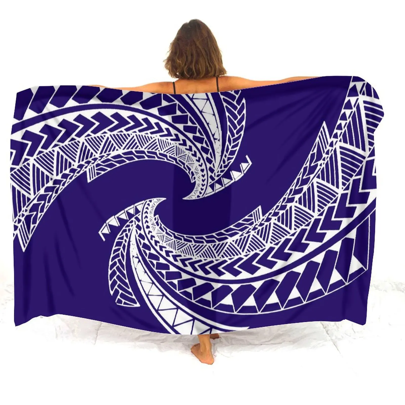 Sarong de plage hawaïenne pour femme, taille normale longue et courte, imprimé conforme, motif drapé personnalisé, 1 pièce