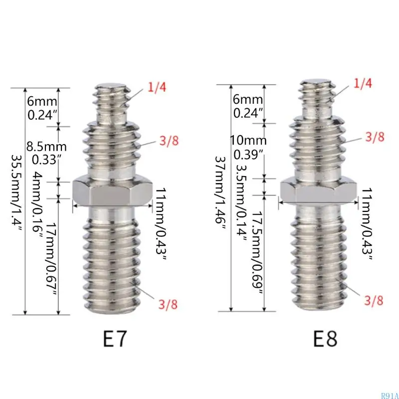 R91A 1/4 "~ 3/8"카메라 삼각대 monopod 스탠드 마운트 Quick Release 용 나사 어댑터