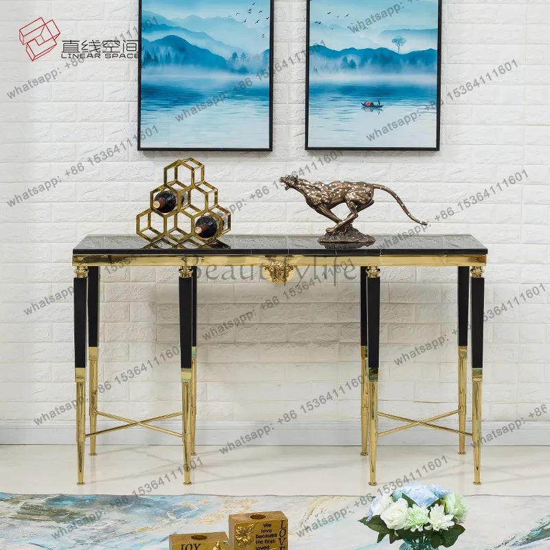 LS Entry Feng Shui Entrance Cabinet Light Luxury Screen Partition Sofa Modern Simple Wall Side Narrow Table