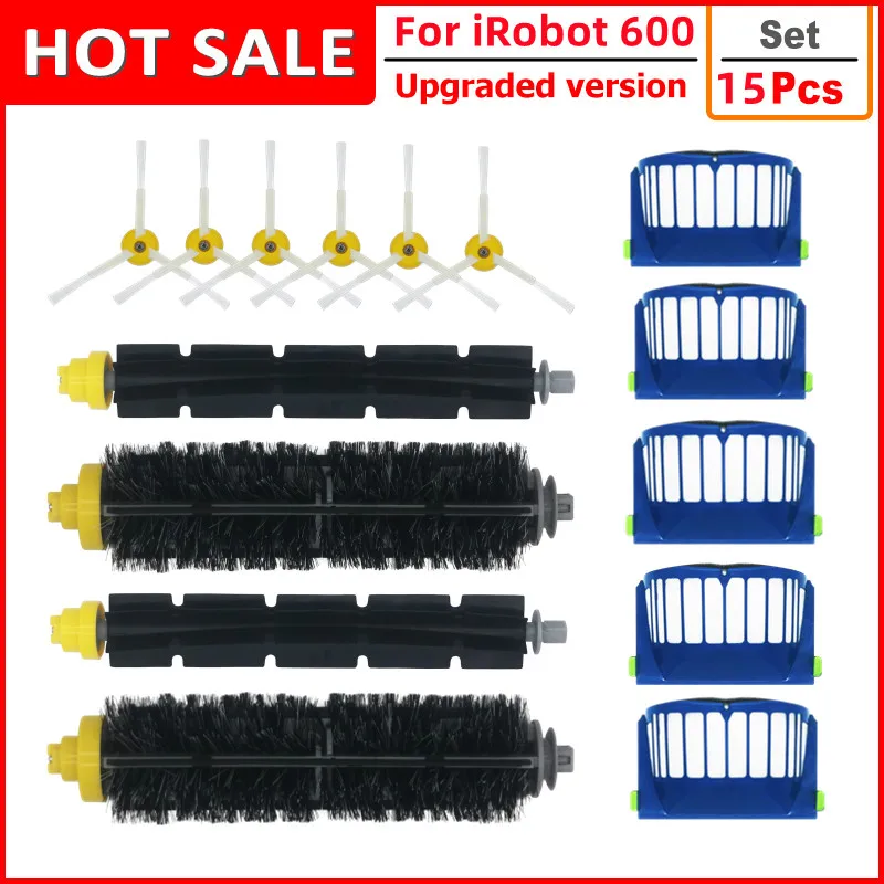 ชุดอุปกรณ์ทดแทนสำหรับ iRobot Roomba เครื่องดูดฝุ่นชุดกรองแปรงหลักชุด600 690 660 651 650และ500