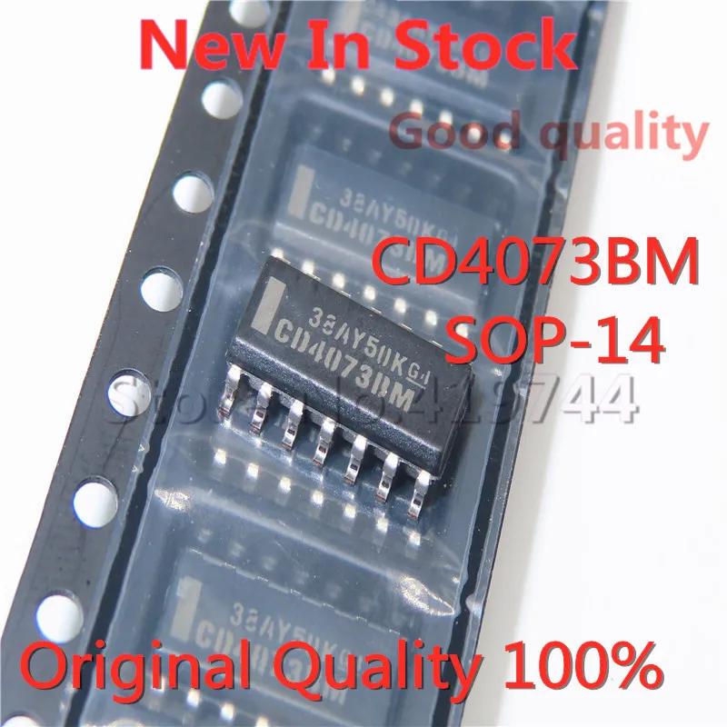 10PCS/LOT CD4073 CD4073BM SOP-14 SMD Logic-Inverter In Stock NEW original IC