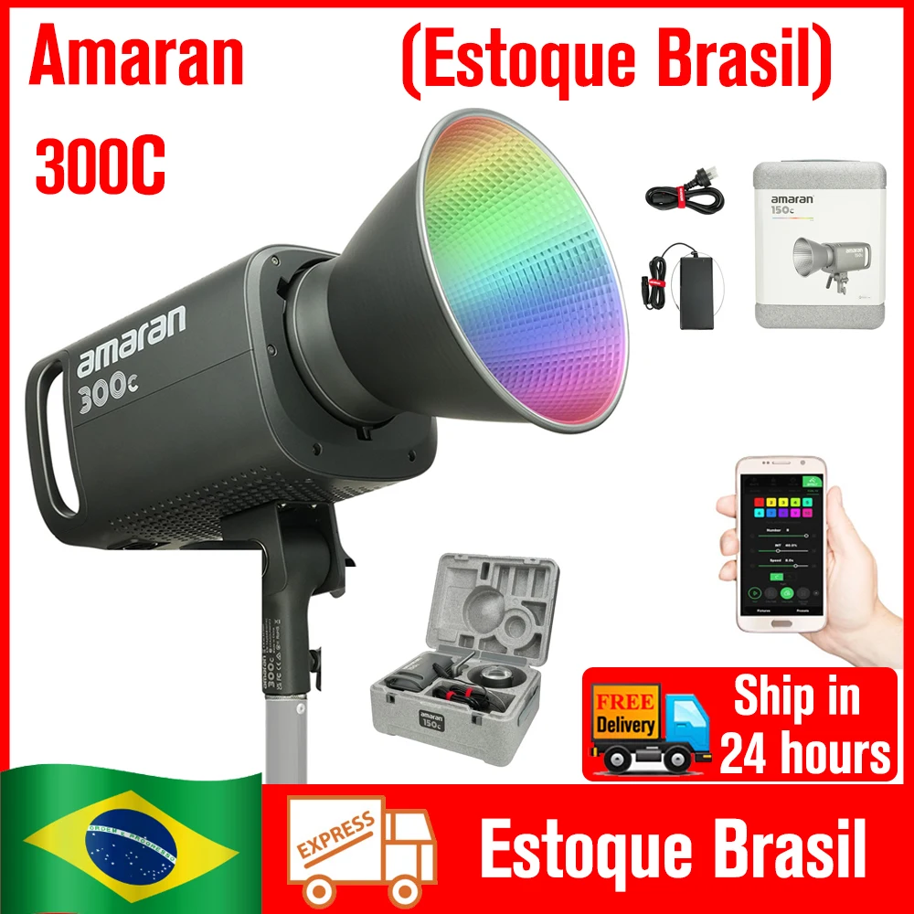 (DO Brazil ) Aputure Amaran 300C LED Video Light 300W COB lights Bowens Mount Continuous Light For Studio Video Photos Filmmaker