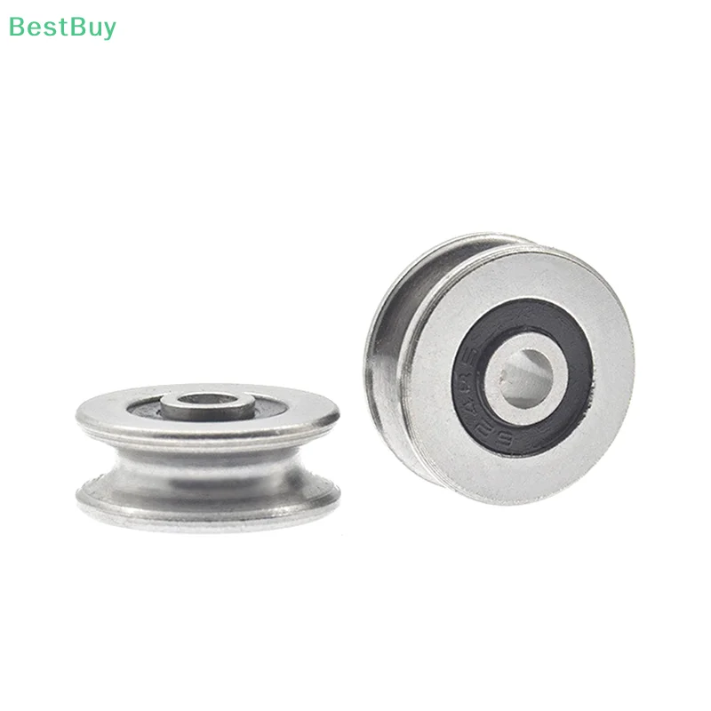 1PC Metal Pulley U4*18*7 Steel Wire Wheel Metal Groove 4mm Inner Diameter U Concave Wheel Rust [revention Sliding Wheel